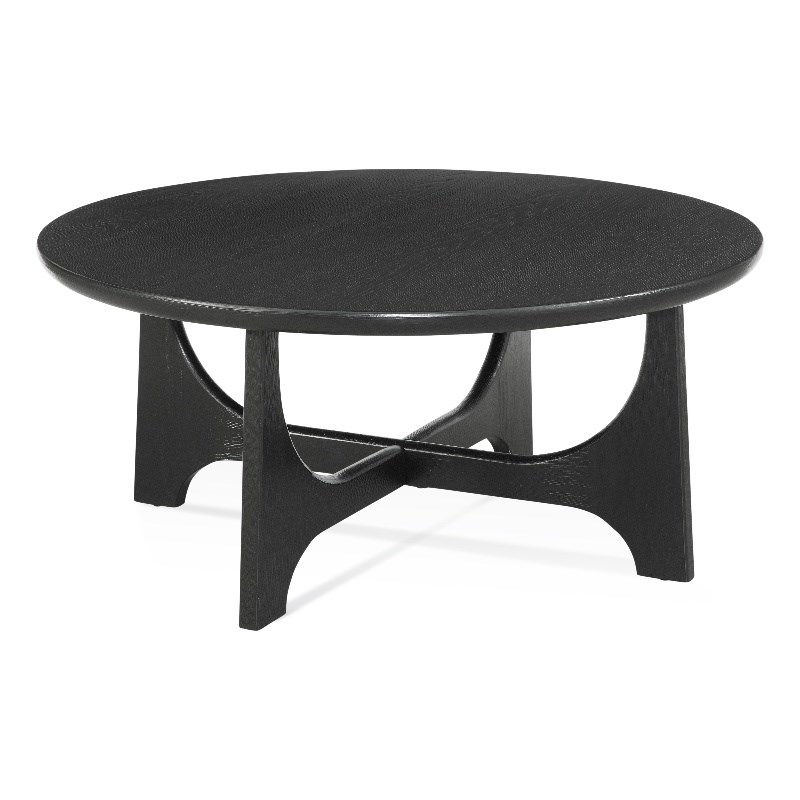 Dunnigan Round Cocktail Table in Black Wood