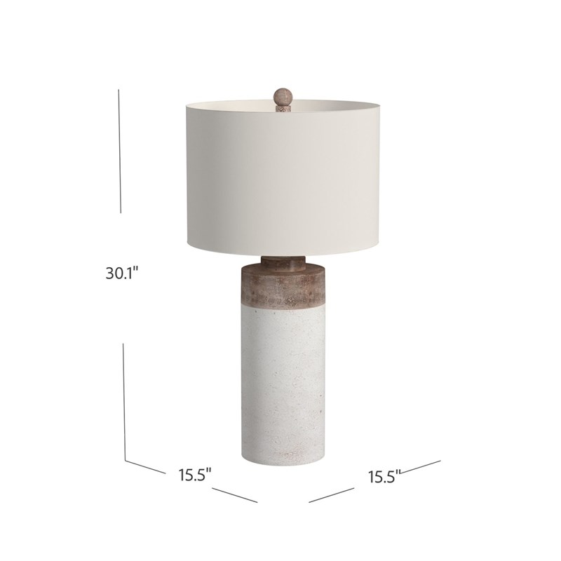 Lamar Table Lamp in White Cement Stone