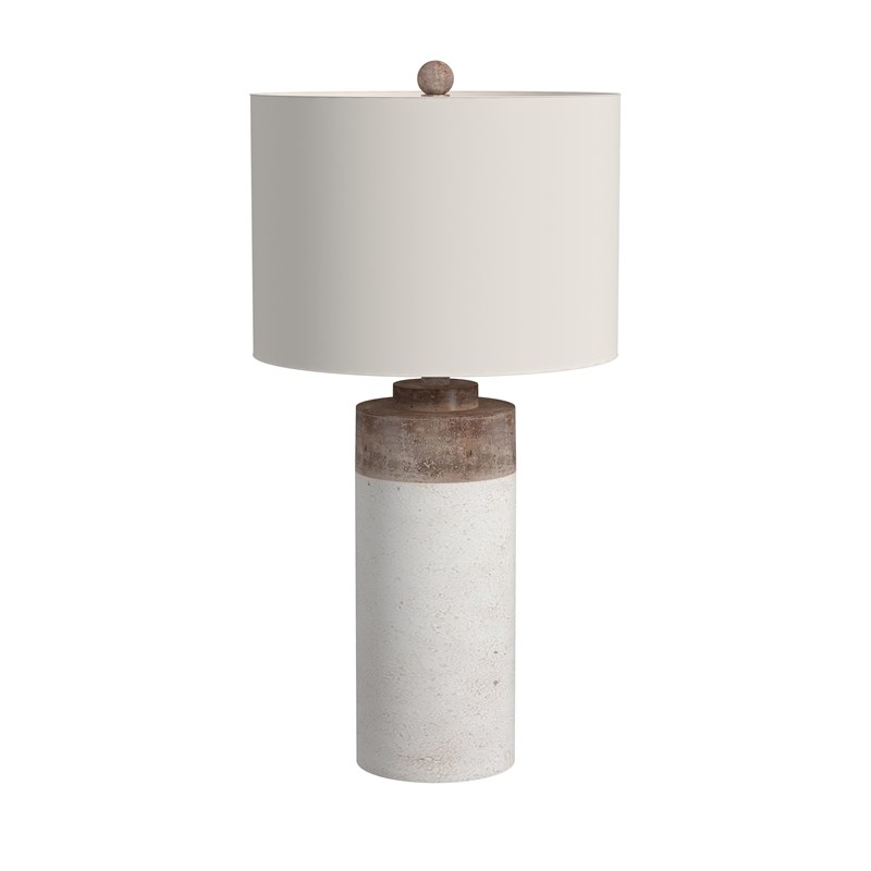 Lamar Table Lamp in White Cement Stone