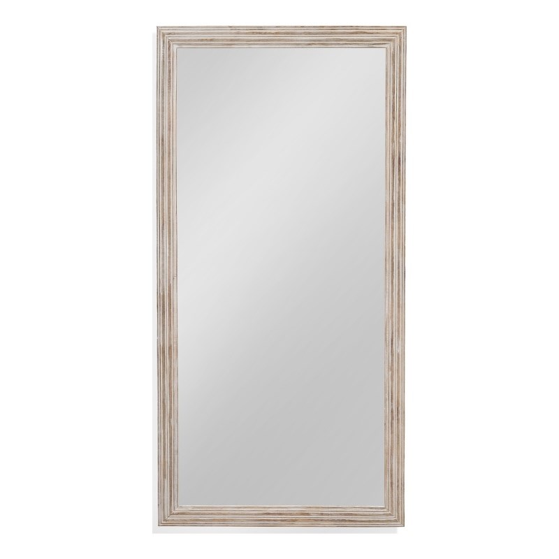 Pangea Floor Mirror in White Wood Frame