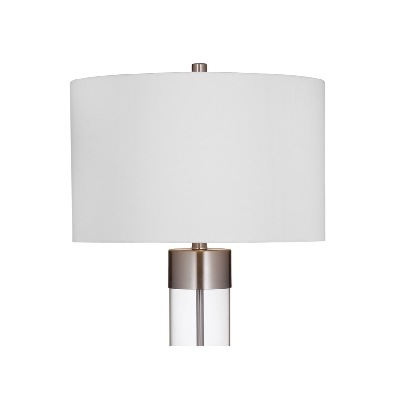 Tennison Glass Table Lamp in Brushed Nickel Finish
