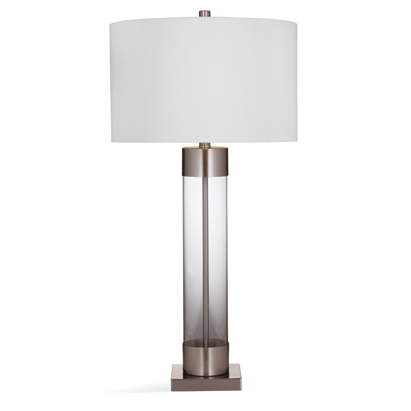 Tennison Glass Table Lamp in Brushed Nickel Finish
