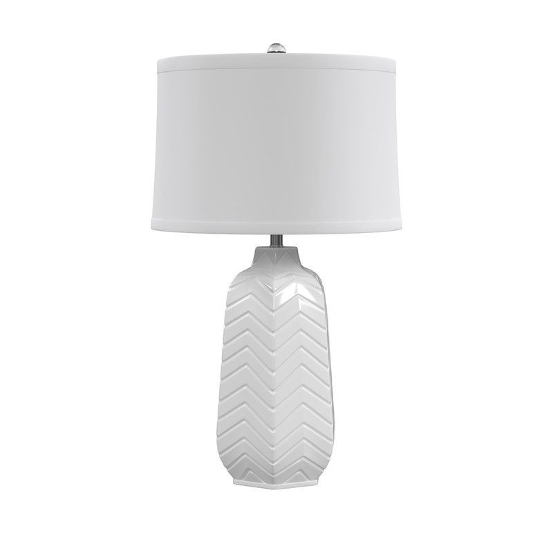 Dalia Ceramic Table Lamp in White by Bassett Mirror