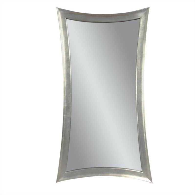 Hour-Glass Wall Mirror in Silver Leaf Resin Frame
