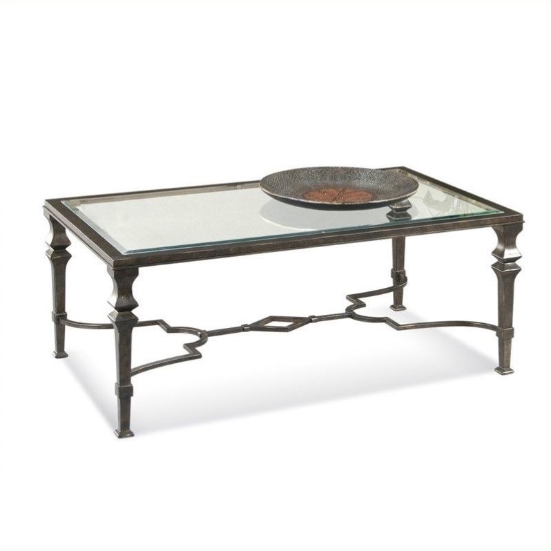 Lido Metal Rectangle Cocktail Table in Burnished Bronze