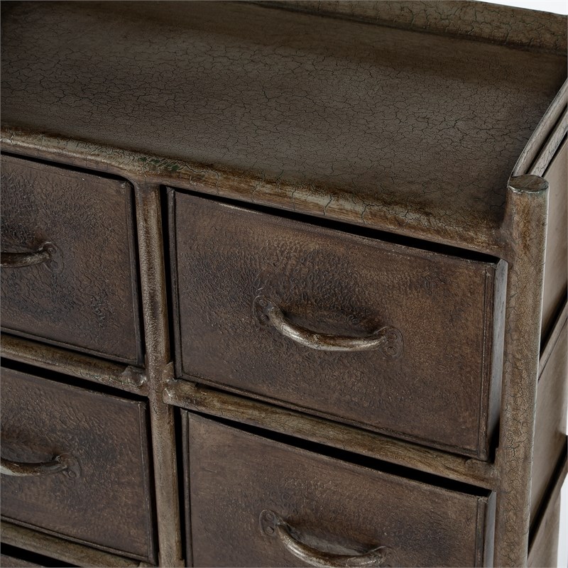 Butler Specialty Industrial Chic Iron metal 6-Drawer Cameron Accent Chest Bronze