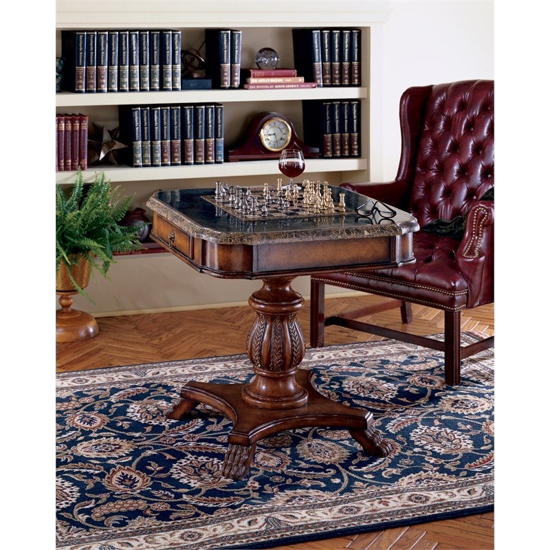 Butler Specialty Heritage Wood Brown Square Pedestal Game Table