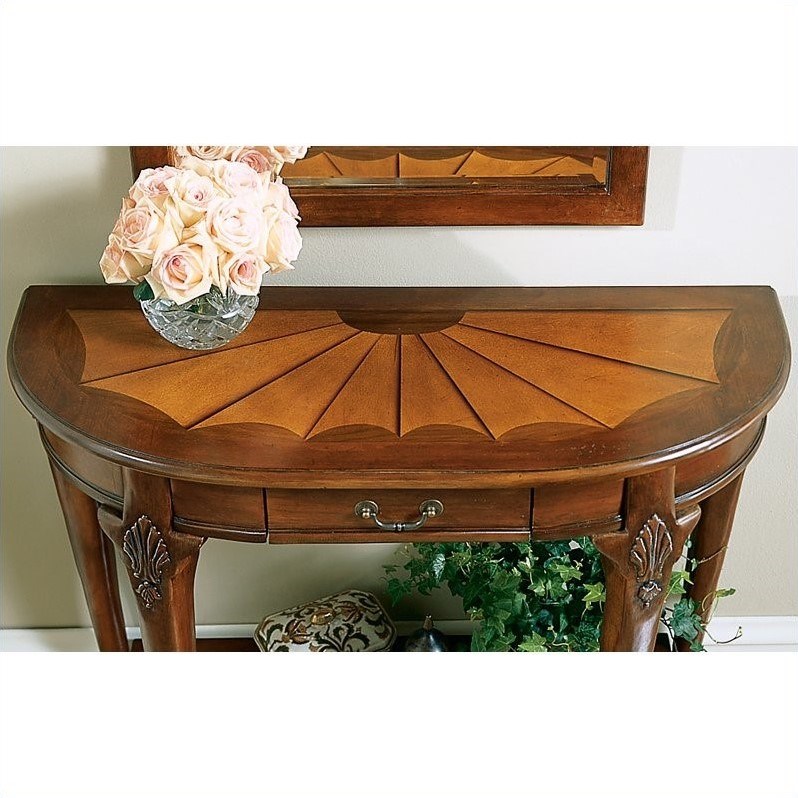 Butler Specialty Demilune Console Table in Plantation Cherry