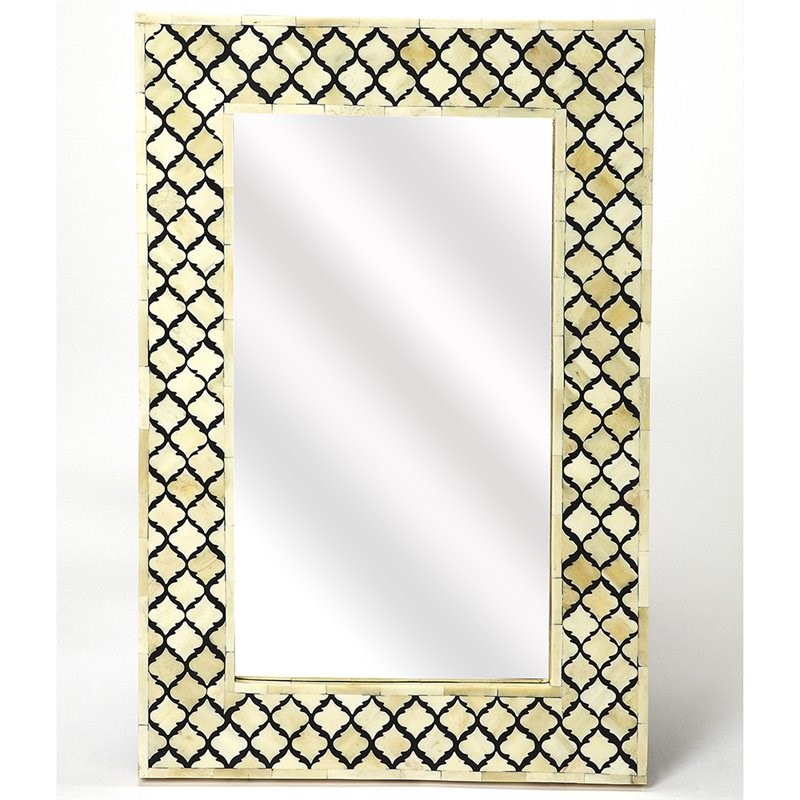 Butler Specialty Decorative Mirror in Black and White Bone Inlay