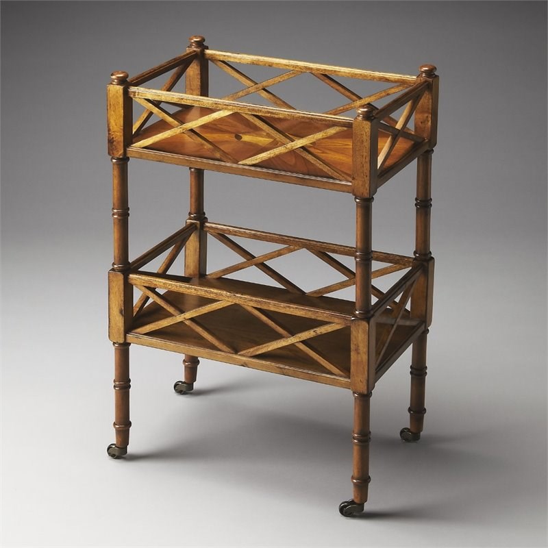 Butler Specialty Masterpiece Foster Serving Cart in Olive Ash Burl
