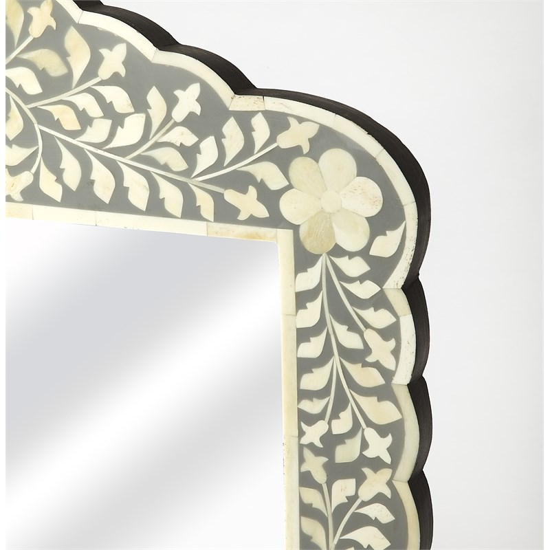 Butler Specialty Vivienne Bone Inlay Wall Mirror in Gray