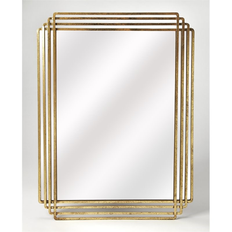 Butler Specialty Uptown Rectangular Wall Mirror in Gold
