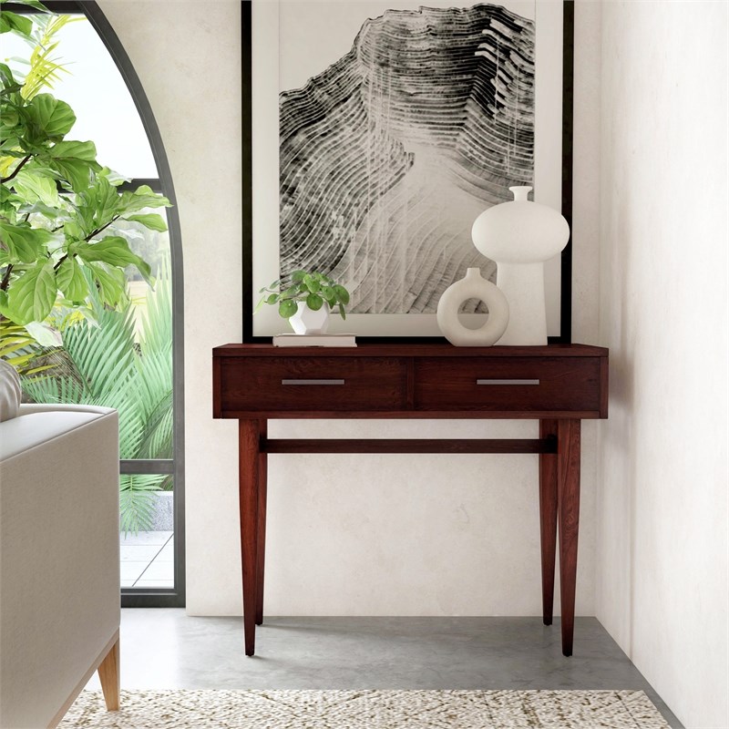 Lavery Cherry Console Table with Storage