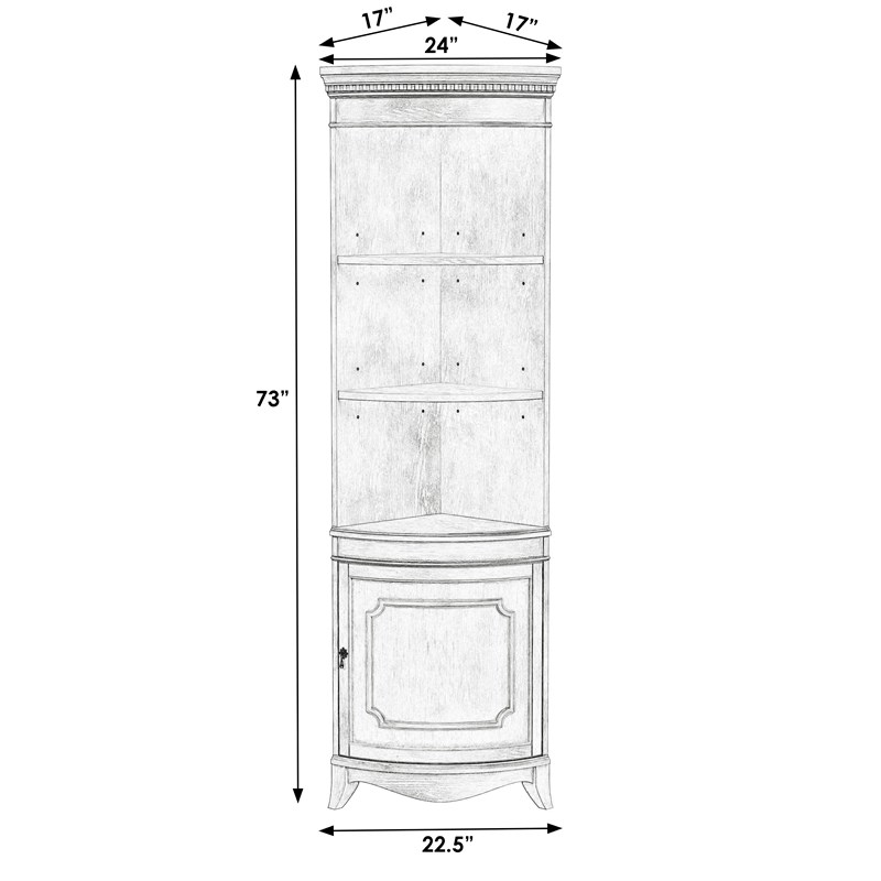Butler Dowling 1 Door Corner Cabinet - Antique Beige