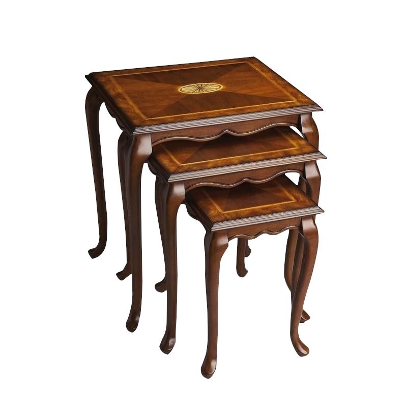 Butler Specialty Company Nesting Tables Set of 3 in Olive Ash Burl Finish