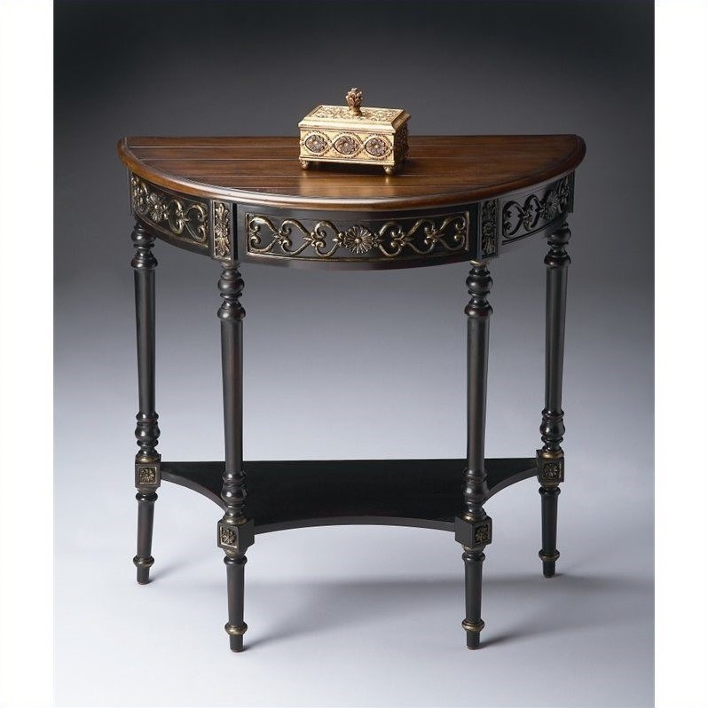 Butler Specialty Traditional Demilune Console Table in Cafe Nouveau