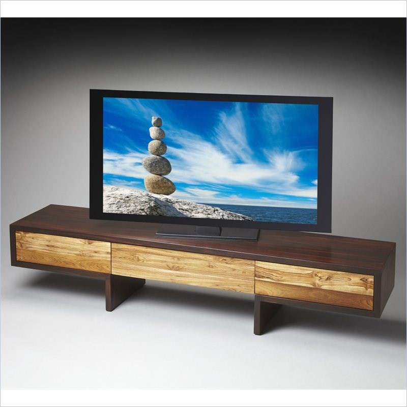 Butler Specialty Loft Modern TV Stand in Natural and Espresso