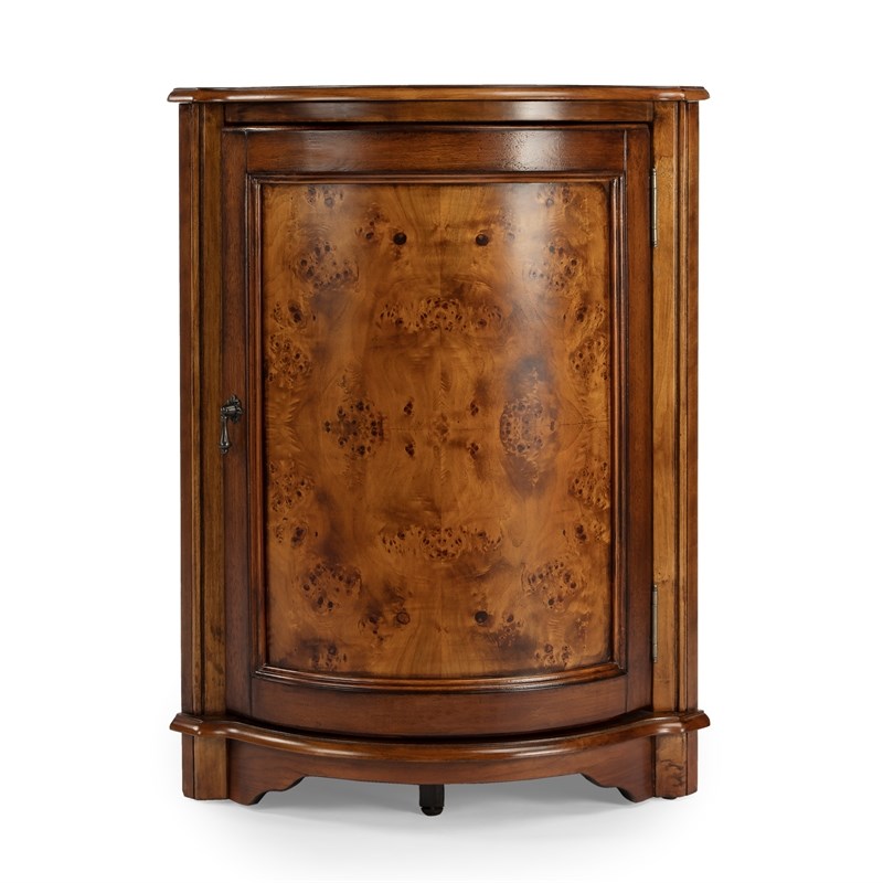 Butler Specialty Masterpiece Corner Cabinet in Olive Ash Burl Brown