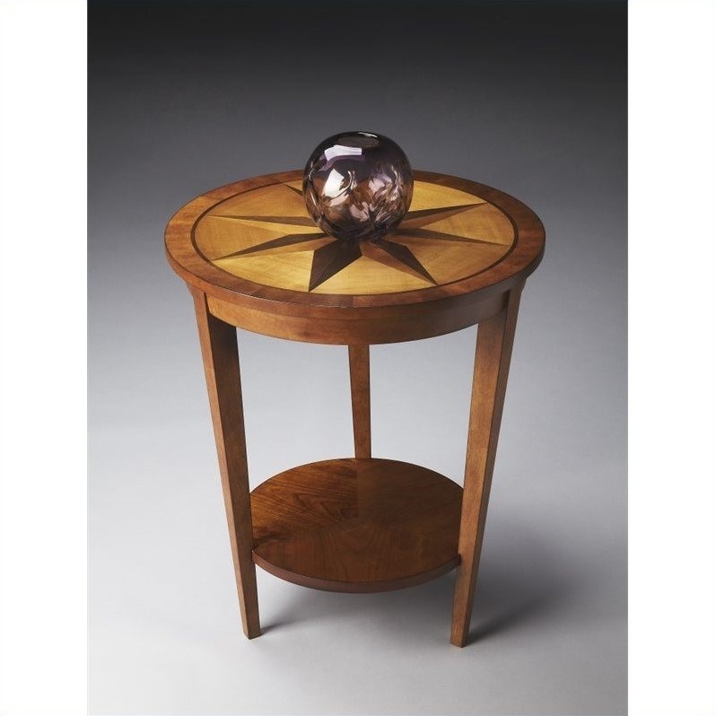 Butler Specialty Loft Transitional Round Accent Table in Honey