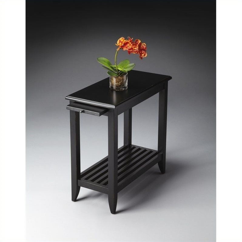 Butler Specialty Loft Transitional Chairside Table in Black Licorice