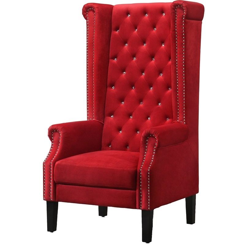 Cosmos Furniture Bollywood Transitional Style Red Accent Chair 3037rosbol   2018133 6 L 