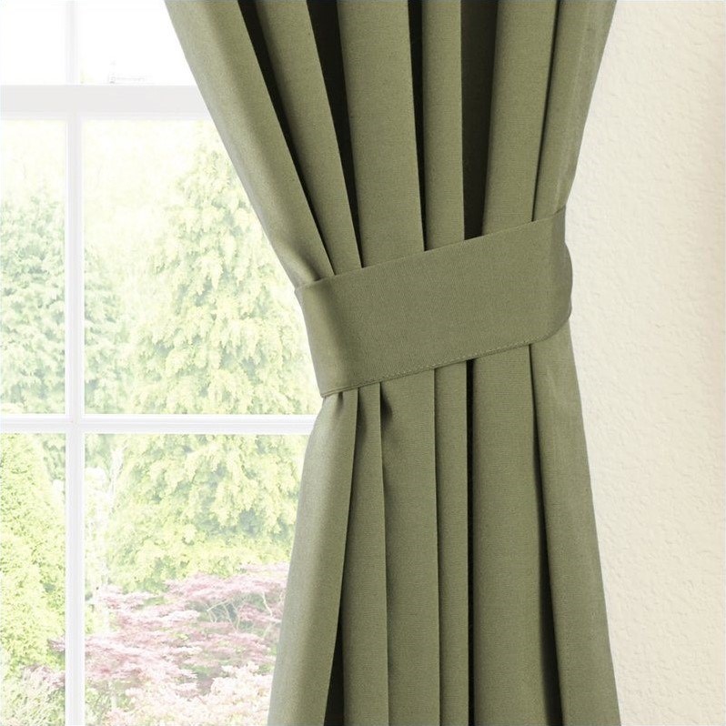 Blazing Needles 84 inch Twill Curtain Panels in Sage (Set of 2)