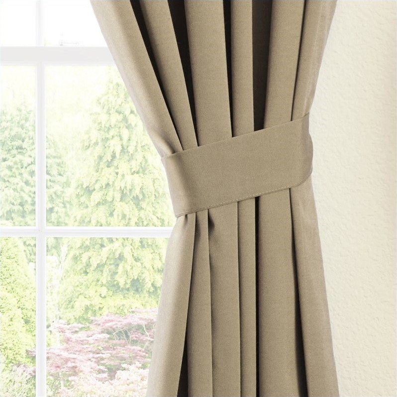 Blazing Needles 84 inch Twill Curtain Panels in Toffee (Set of 2)