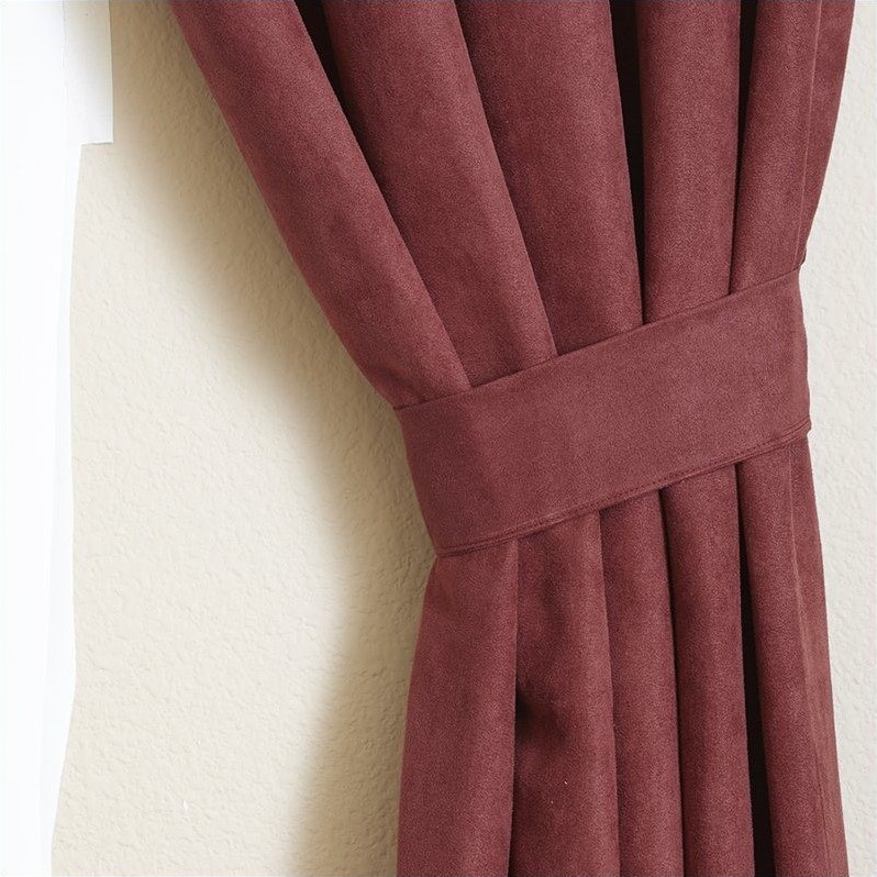 Blazing Needles 84 inch Blackout Curtain Panels in Red Wine (Set of 2)