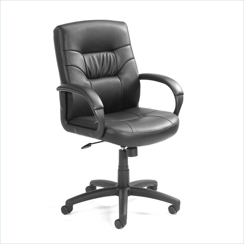 Boss Office Products Mid Back Executive Leather Chair B7506   16190 L 