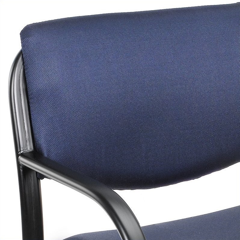 Boss Office Products Fabric Sled Base Guest Chair with Arms in Blue