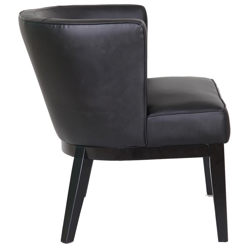 Boss Office Ava Faux Leather Reception Chair in Black and Driftwood