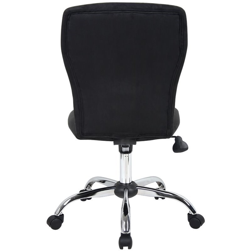 Boss Office Tiffany Faux Leather Tufted Office Swivel Chair in Black