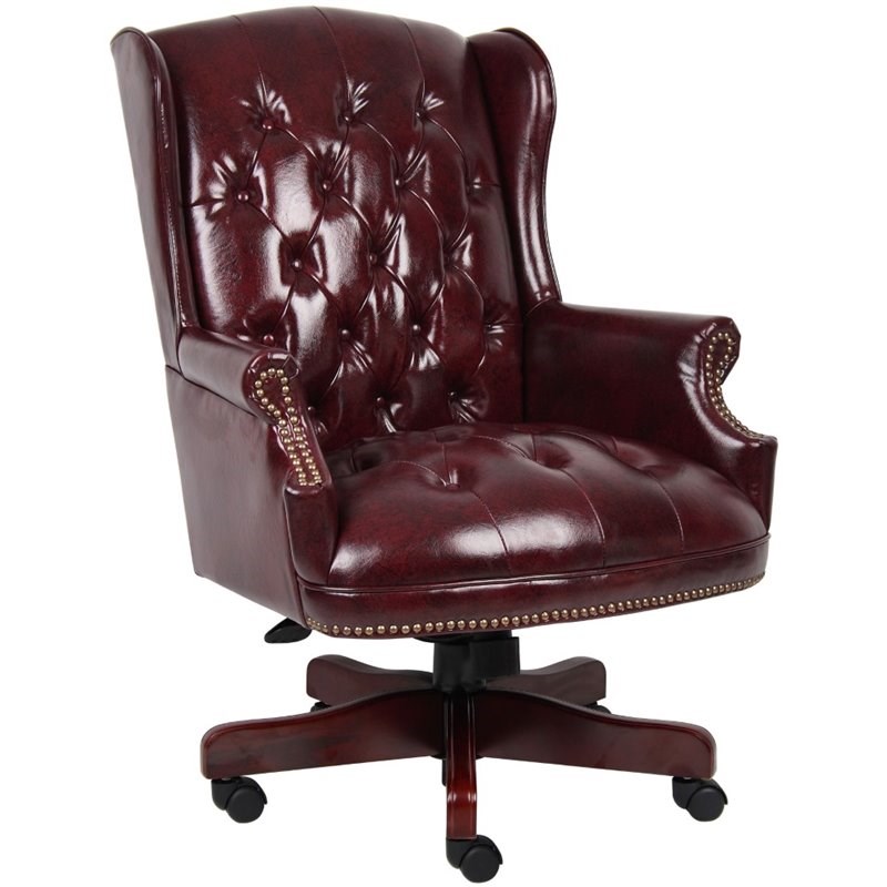 Boss Office Traditional High Back Faux Leather Tufted Executive Chair   2129830 L 