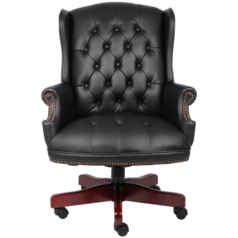 Boss Office Traditional High Back Faux Leather Tufted Executive Chair
