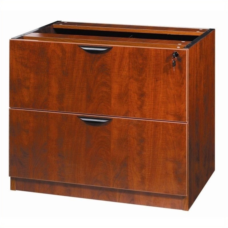 Boss Office Products 2 Drawer Lateral Wood Filing Cabinet In Cherry N112 C