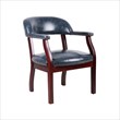 Boss Office Captains Chair in Blue and Mahogany