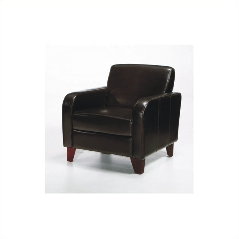 Armen Living Tatyana Leather Club Chair in Brown