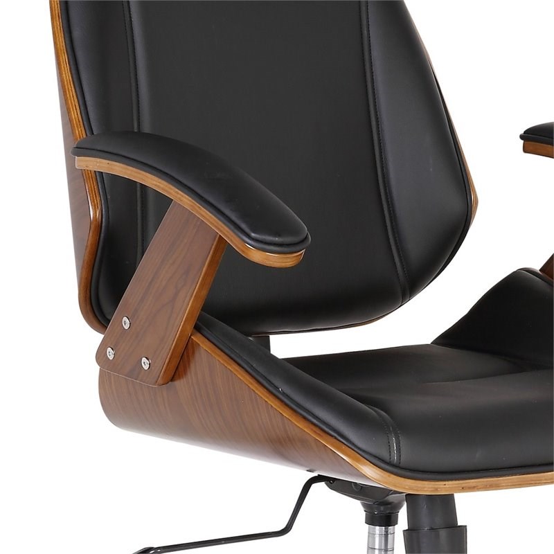Armen Living Century Faux Leather Office Chair in Black