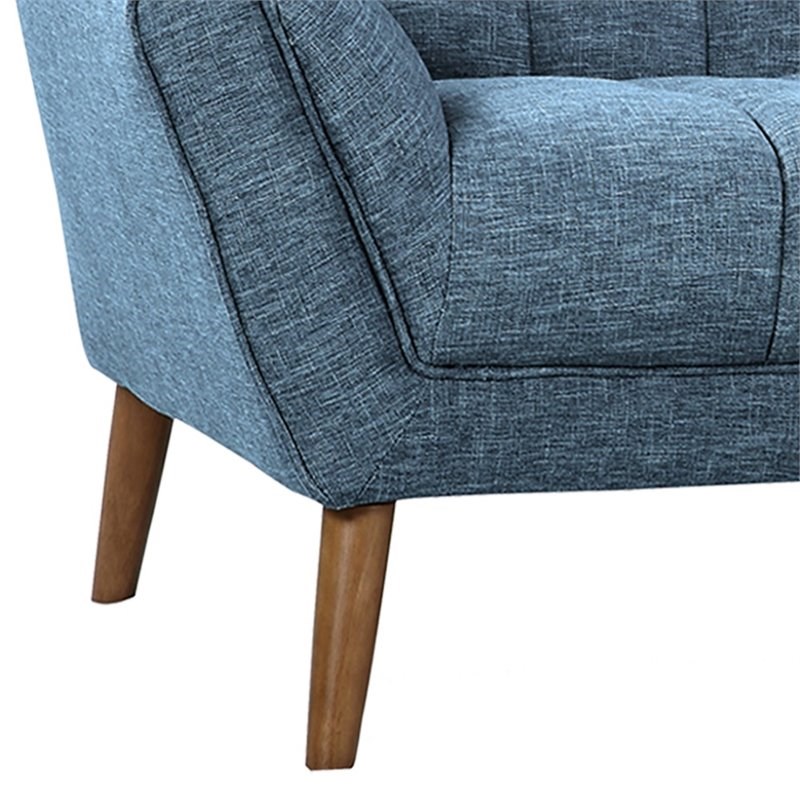 Armen Living Cobra Linen Fabric Upholstered Sofa in Blue