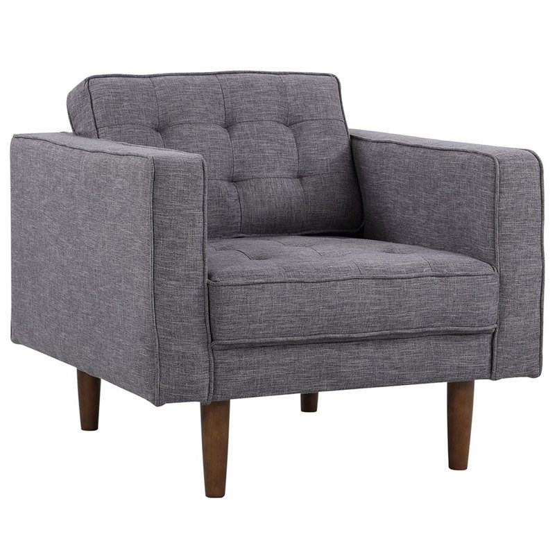 Armen Living Element Fabric Upholstered Chair in Dark Gray