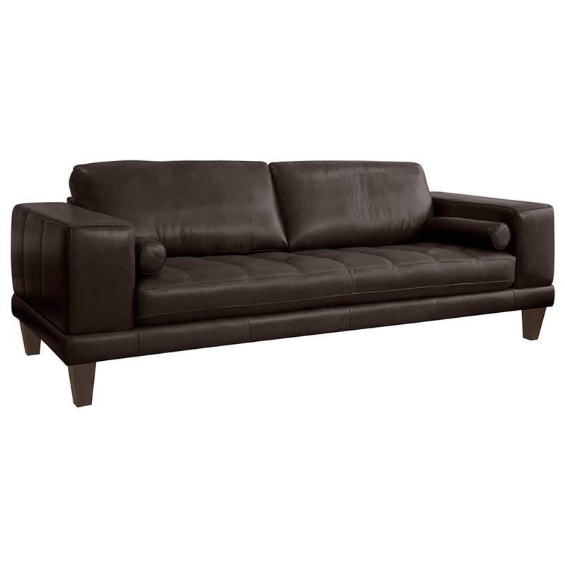 Armen Living Wynne Tufted Leather Sofa, Cowhide Leather Sofa Reviews