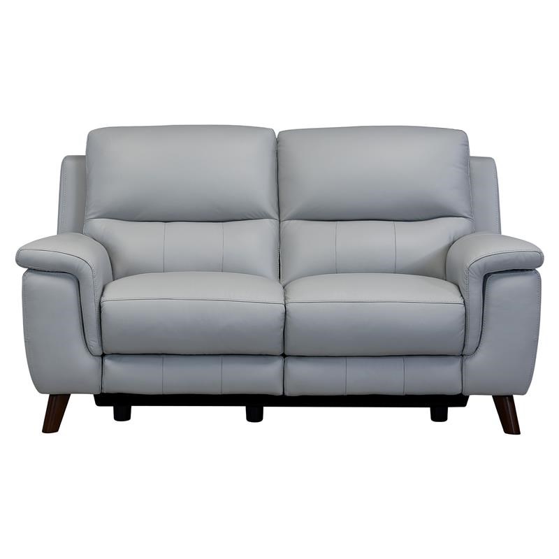 Lizette Genuine Leather Loveseat In, Grey Leather Loveseat
