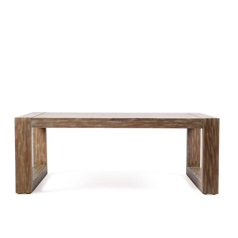 Paradise Light Solid Eucalyptus Outdoor Patio Coffee Table with Teak Finish