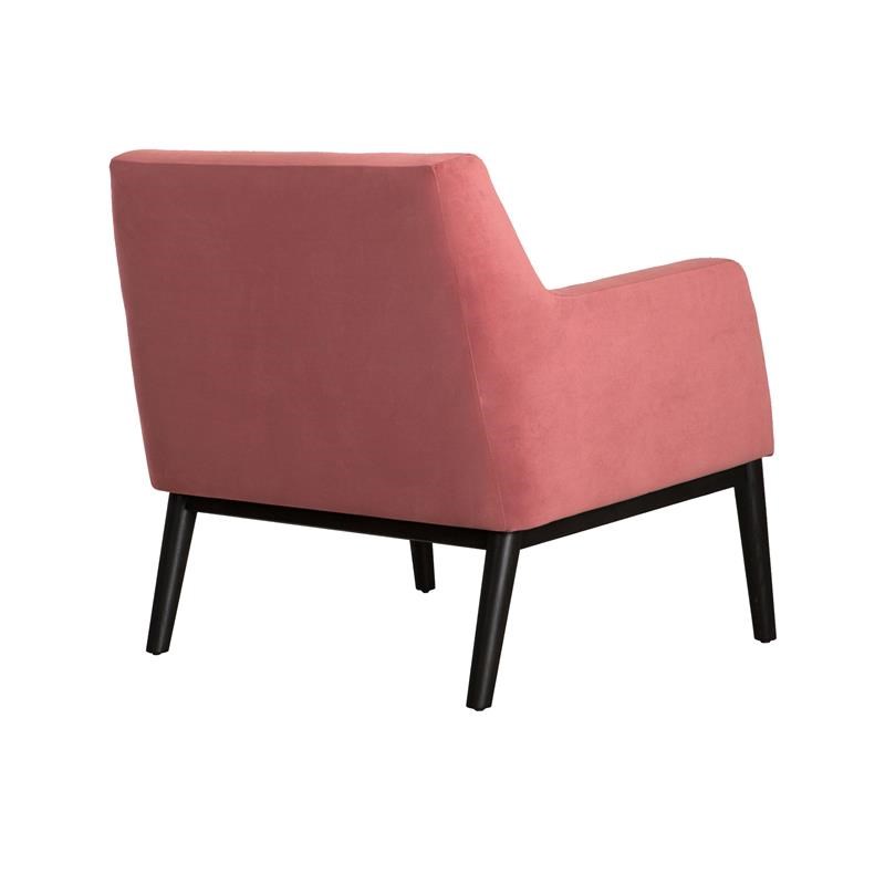 Oliver Pink Velvet Modern Accent Chair with Wood Legs