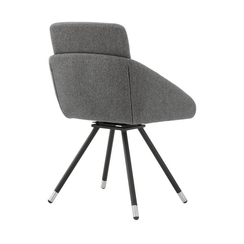 Granada Swivel Gray Fabric Dining Room Chairs Set of 2 Homesquare