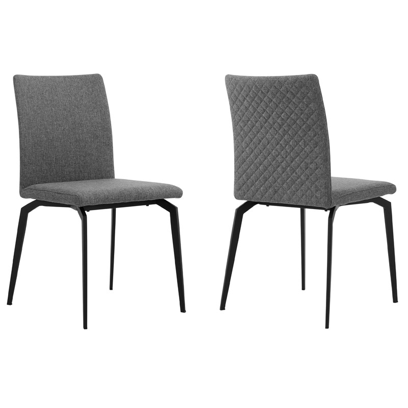 Lyon Gray Fabric And Metal Dining Room, Metal And Fabric Dining Room Chairs