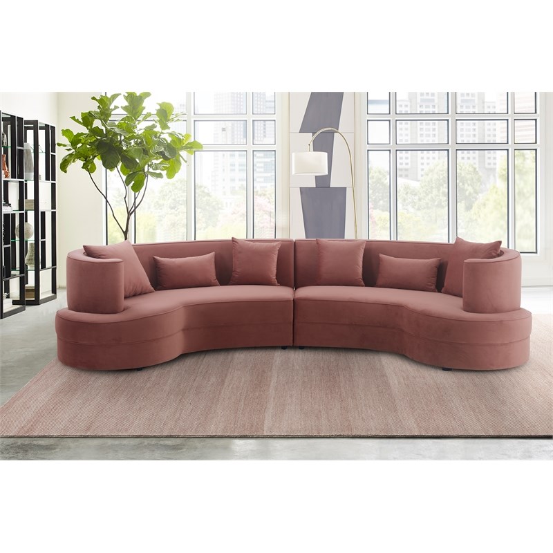 Majestic Blush Fabric Upholstered Sectional Sofa Homesquare