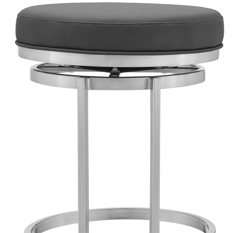 Vander 26 Gray Faux Leather And, 12 Inch Bar Stool Cushions
