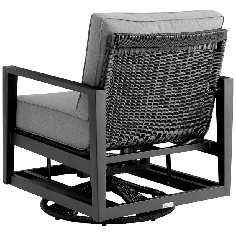 cayman black aluminum outdoor swivel glider chair - lcodcmchbl