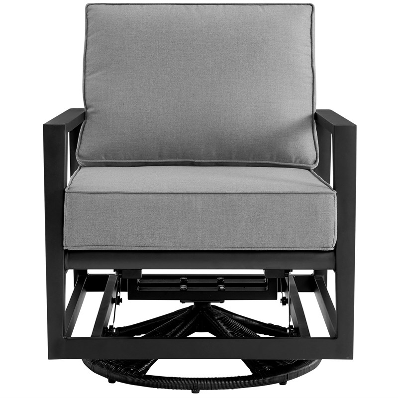 Cayman Black Aluminum Outdoor Swivel Glider Chair Homesquare